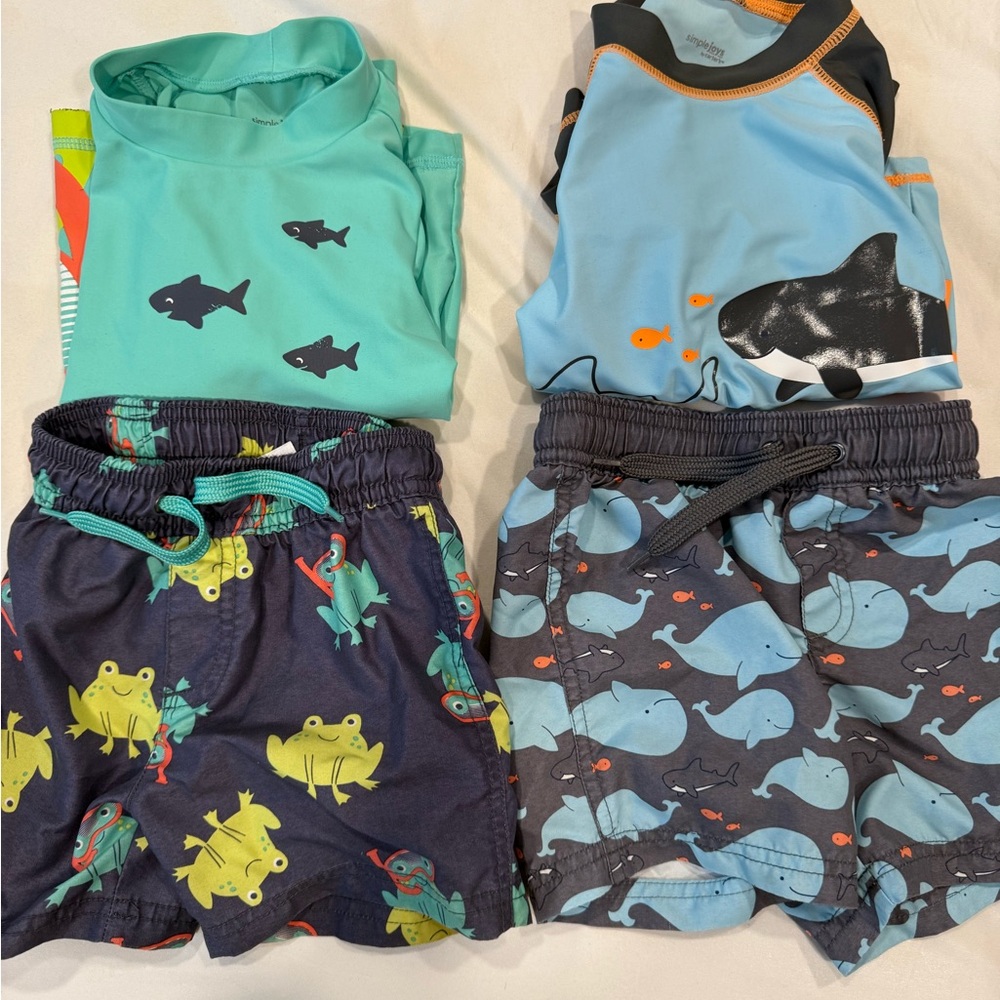 Carter's Kids Swim Rashguards - Teal and Blue